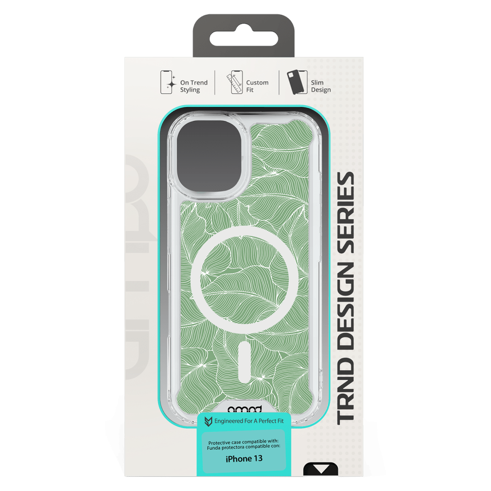 Wholesale cell phone accessory AMPD - HD Print MagSafe Case for Apple iPhone 13 - Palm