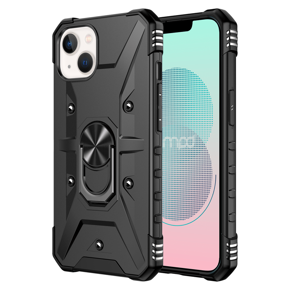 Wholesale cell phone accessory AMPD - Dual Layer Robot Combo Drop Protection Case with Ring