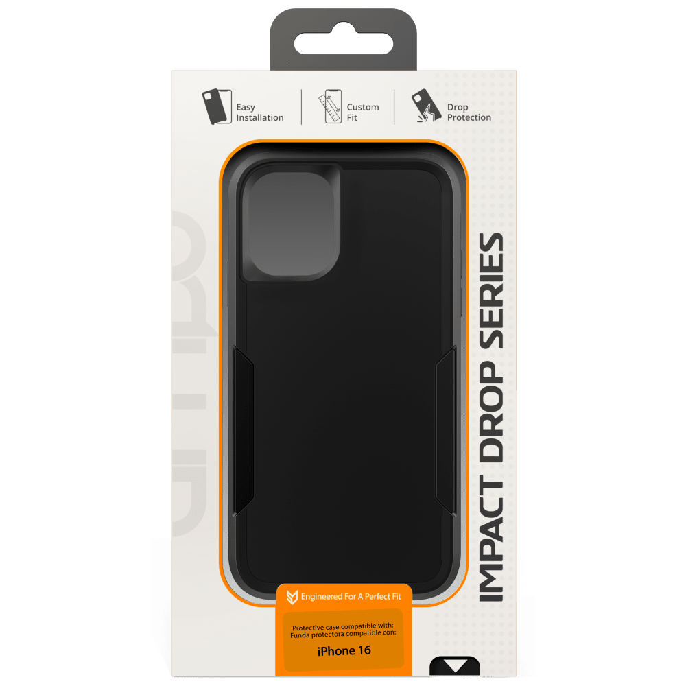 Wholesale cell phone accessory AMPD - Military Drop Case for Apple iPhone 16 - Black