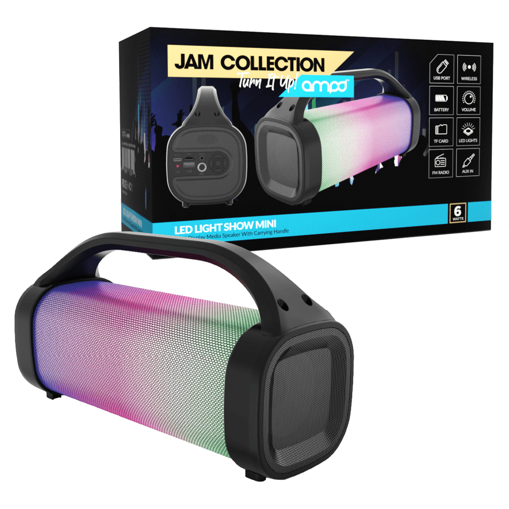 Ampd - Bazooka Barrel Led Bluetooth Speaker With Microphone - Black : Target