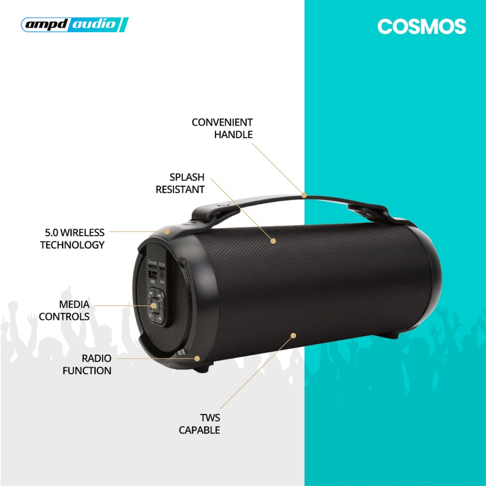 Wholesale cell phone accessory AMPD - Cosmos Bluetooth Speaker 9W - Black