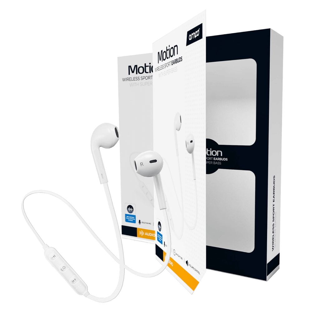 Wholesale cell phone accessory AMPD - Sport Fit In Ear Wired Headphones - White