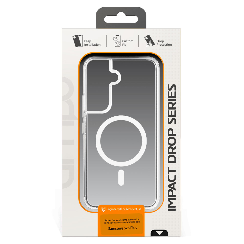 Wholesale cell phone accessory AMPD - TPU   /   Acrylic Crystal Clear Case with Mag Ring for