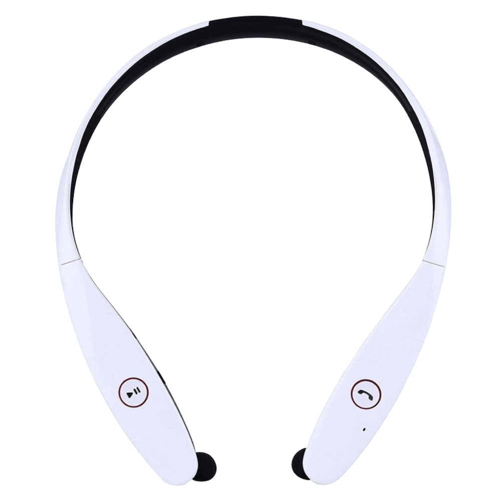 Wholesale cell phone accessory AMPD - Around the Neck In Ear Bluetooth Headphones - White