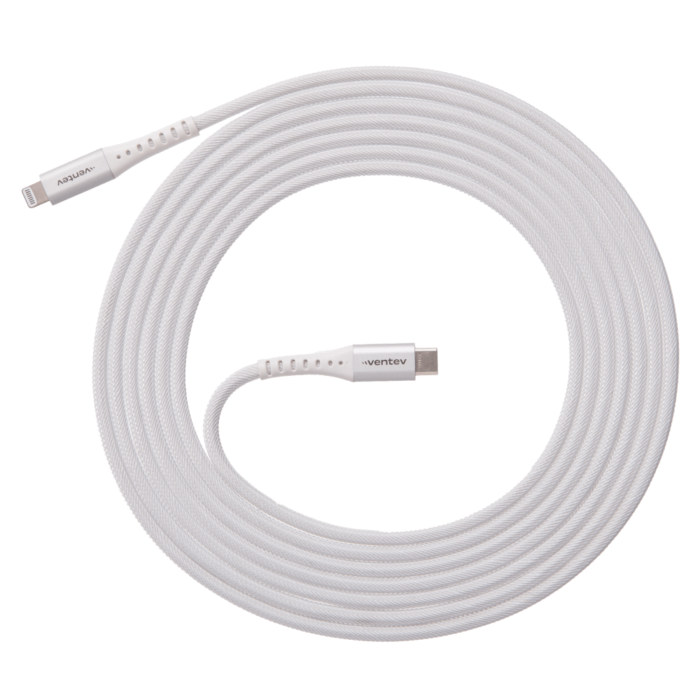 Wholesale cell phone accessory Ventev - Chargesync Alloy USB-C to Apple Lightning 10ft - White