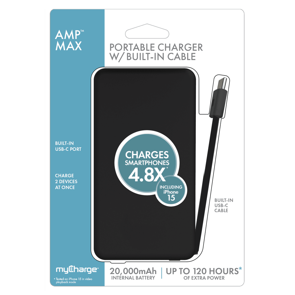 Wholesale cell phone accessory myCharge - Amp Max Portable Charger with Cable 20,000 mAh -