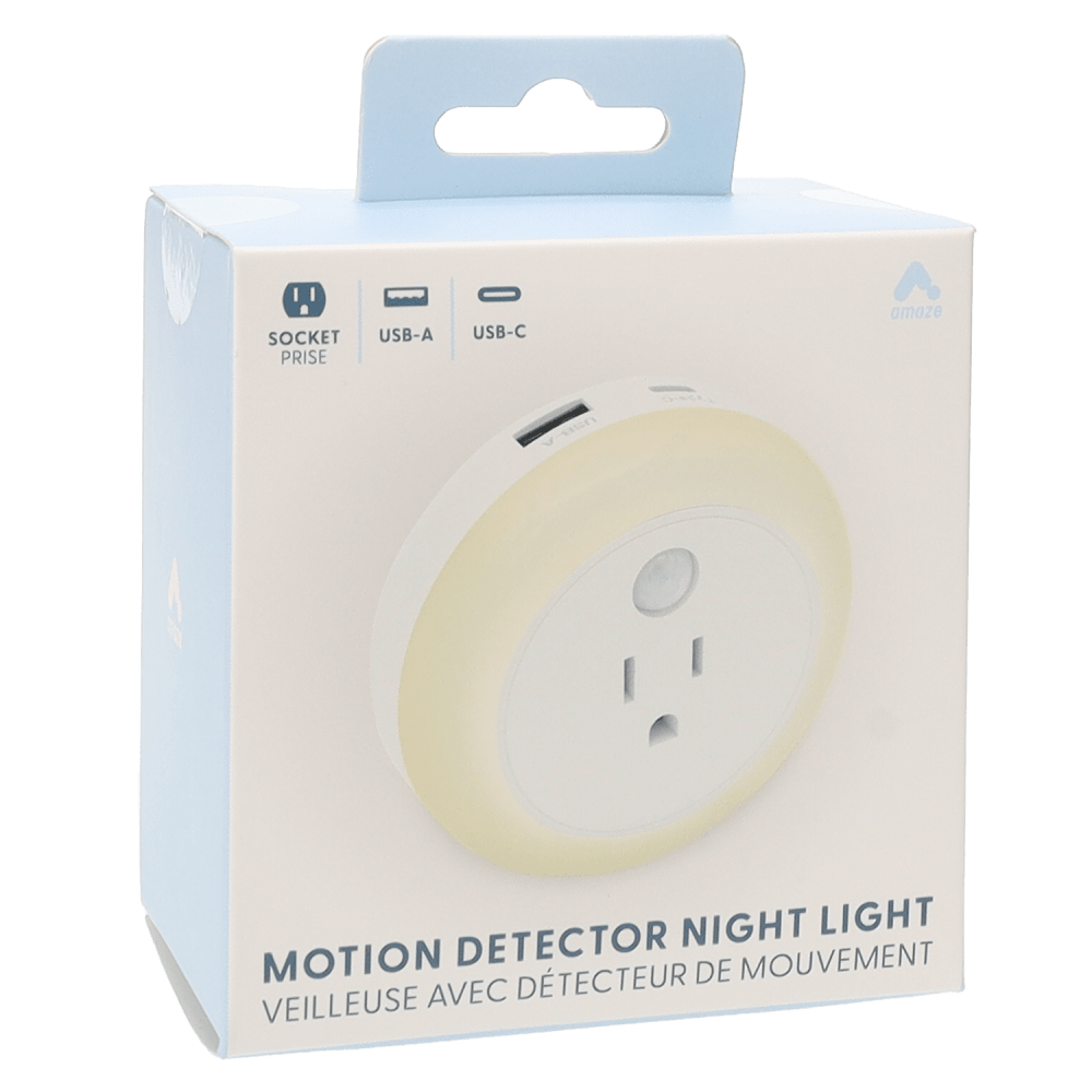 Wholesale cell phone accessory Amaze - Extension Port Motion Detection Night Light - White