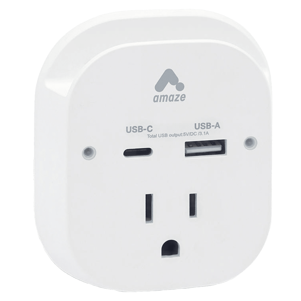 Wholesale cell phone accessory Amaze - Dual Port USB Wall Charger with Phone Holder - White