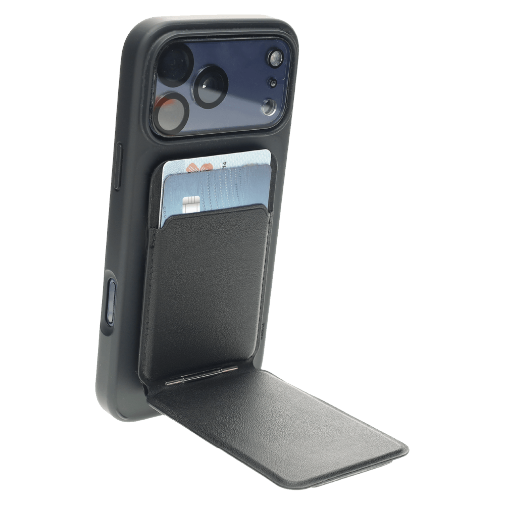 Wholesale cell phone accessory TUFF8 - Foldable Origami Wallet Stand - Black