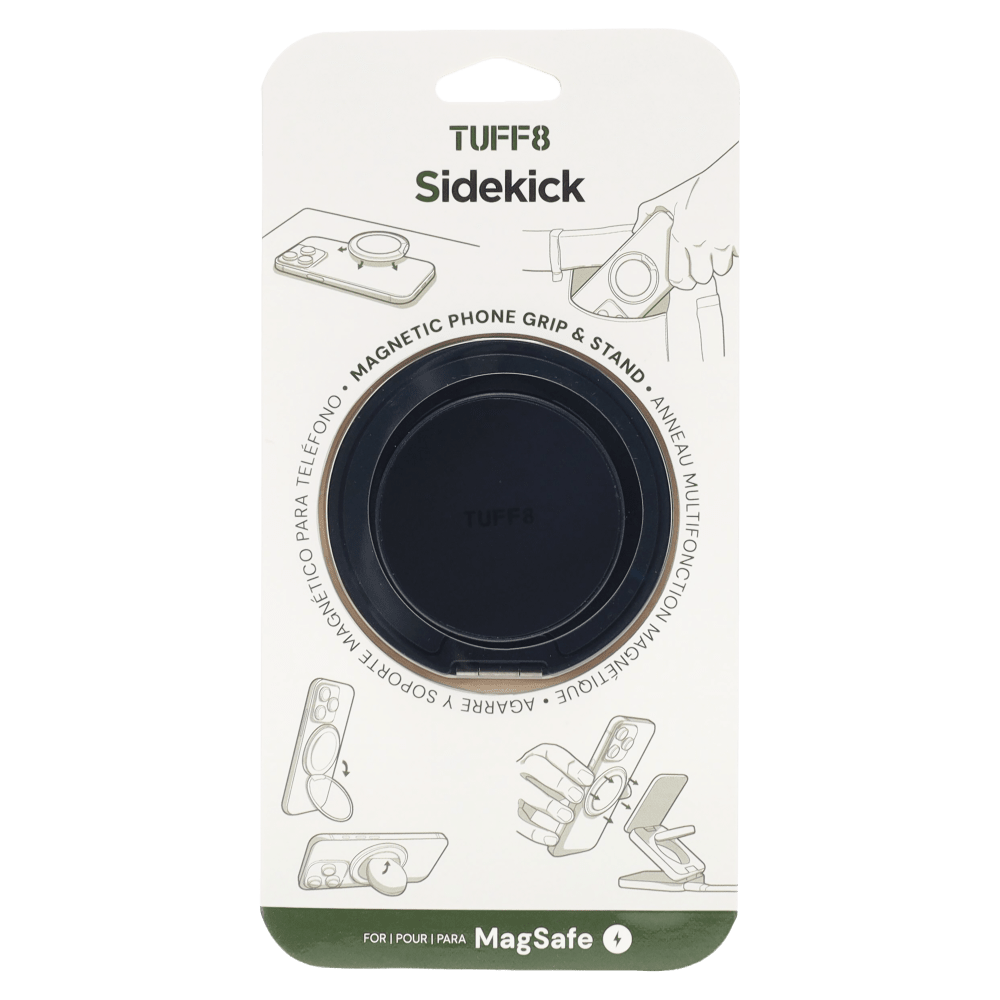 Wholesale cell phone accessory TUFF8 - Sidekick MagSafe Ultra Thin 360 Ring Stand - Black