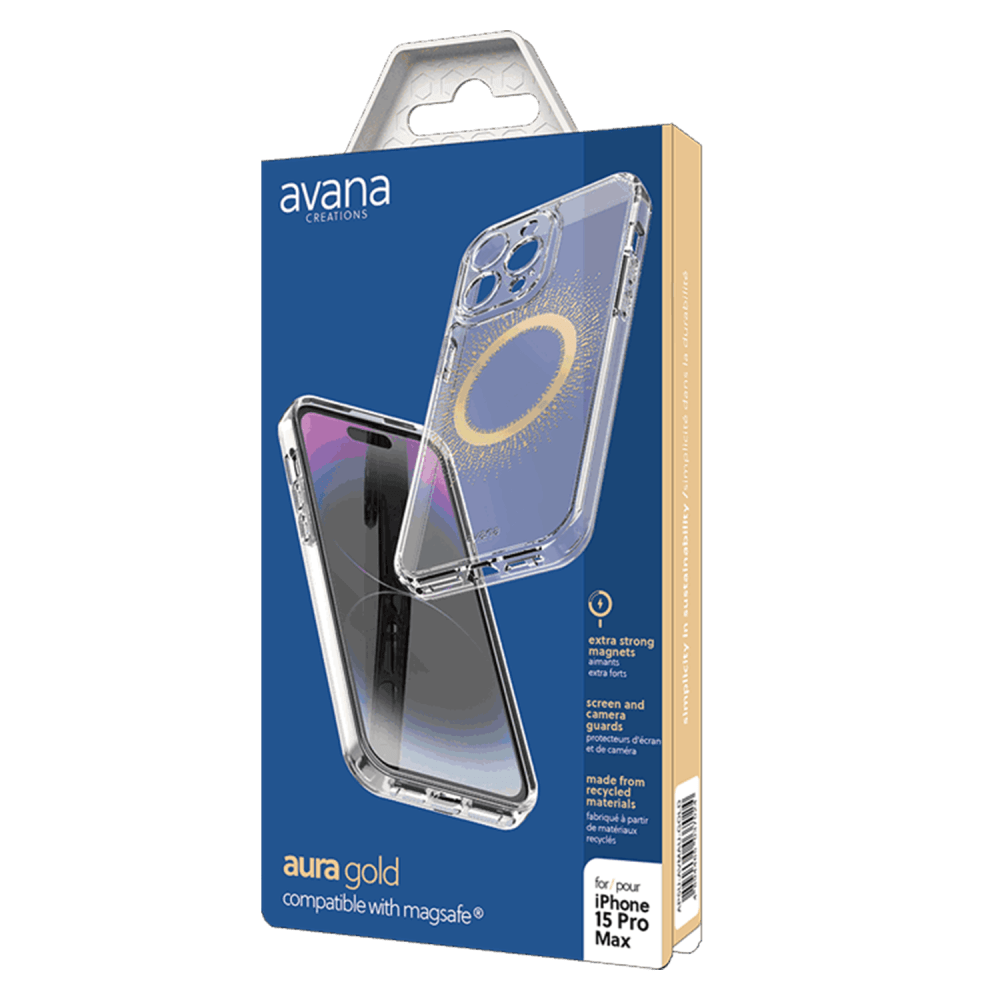 Wholesale cell phone accessory Avana - Aura MagSafe Case for Apple iPhone 15 Pro Max - Gold