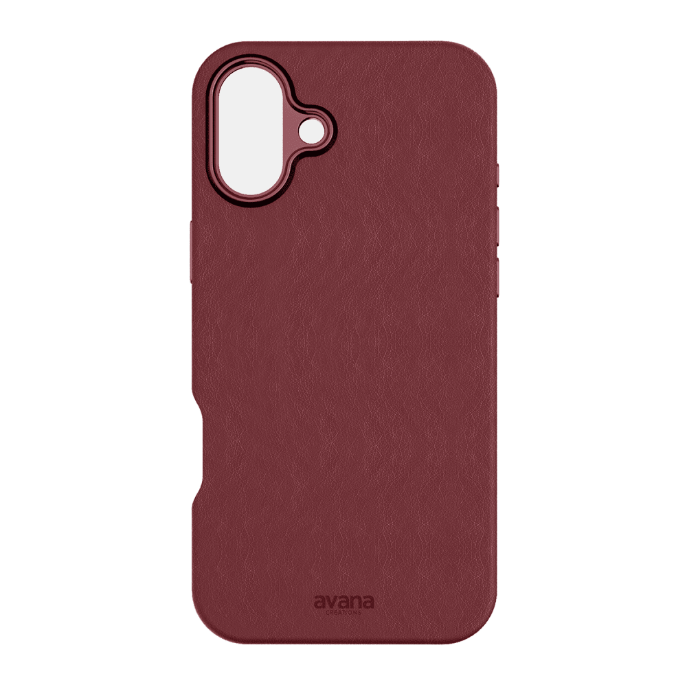 Wholesale cell phone accessory Avana - Leather MagSafe Case for Apple iPhone 16 Plus - Berry