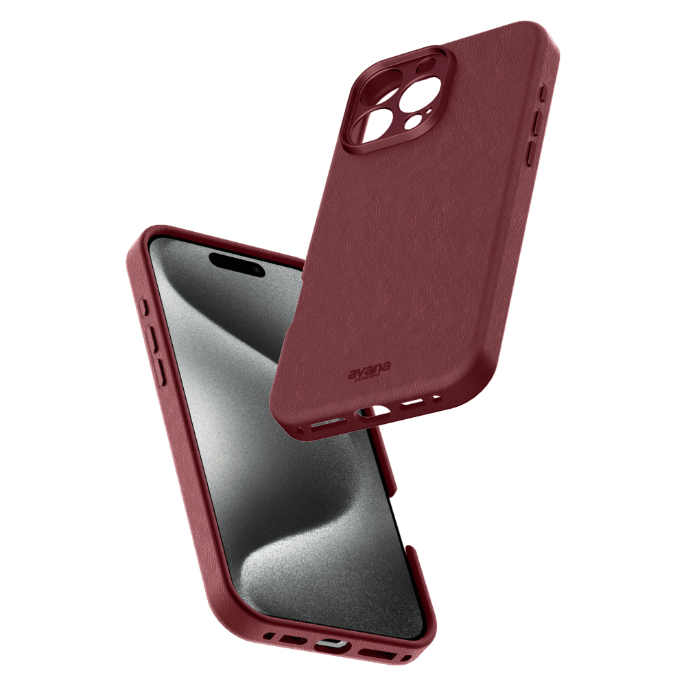 Wholesale cell phone accessory Avana - Leather MagSafe Case for Apple iPhone 16 Pro Max - Berry