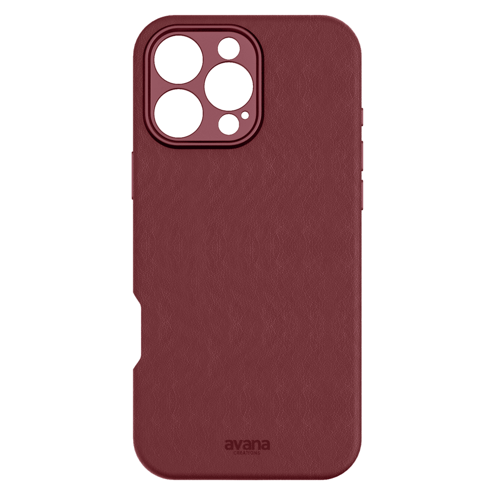 Wholesale cell phone accessory Avana - Leather MagSafe Case for Apple iPhone 16 Pro - Berry