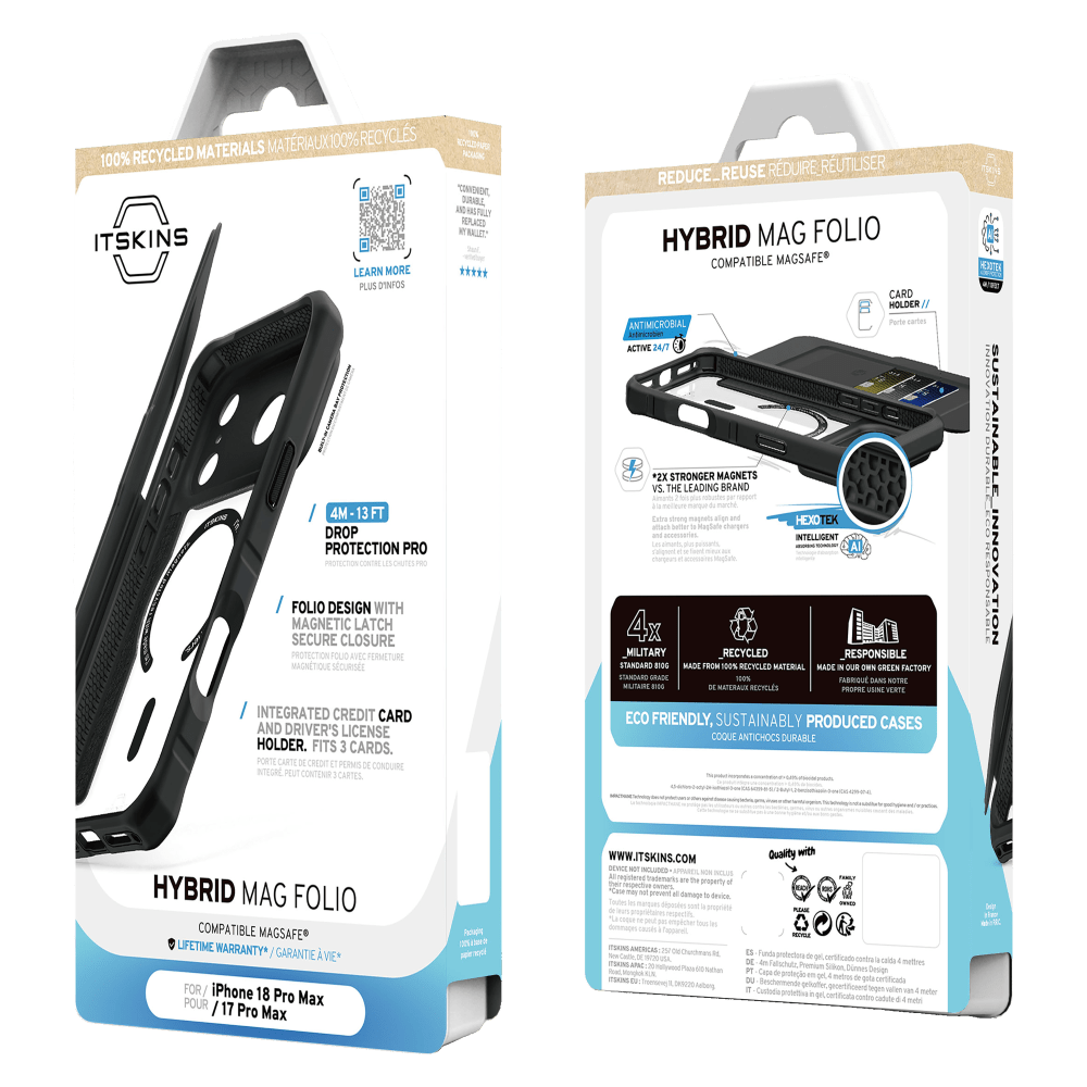 Wholesale cell phone accessory ITSKINS - Hybrid R Folio MagSafe Case for Apple iPhone 17 Pro