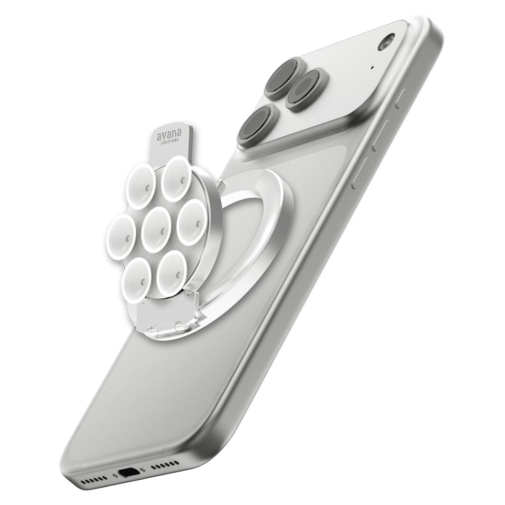Wholesale cell phone accessory Avana - Stick-On Stand Plus with Kickstand - White