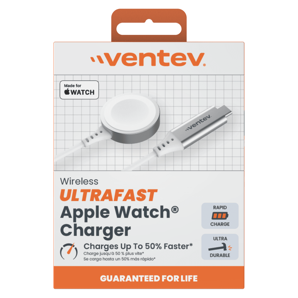 Wholesale cell phone accessory Ventev - ULTRAFAST Wireless Apple Watch Charger - White