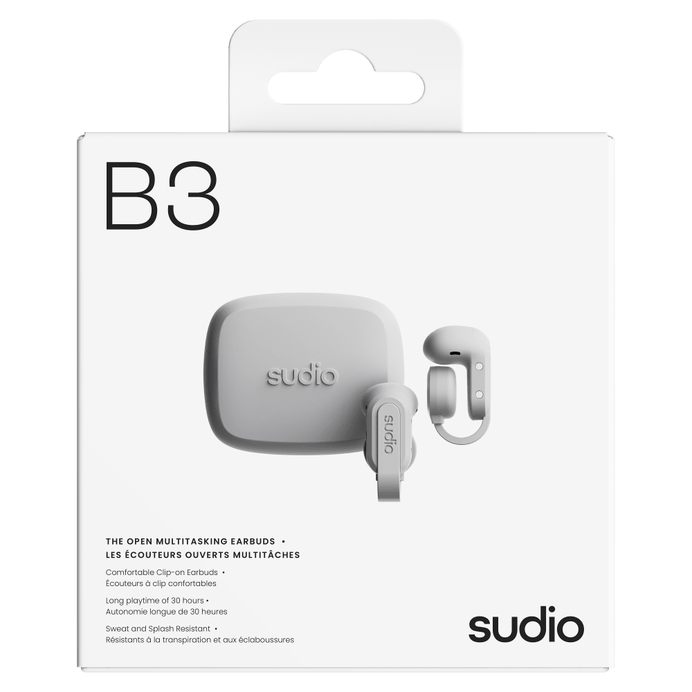 Wholesale cell phone accessory Sudio - B3 Clip-On Open Ear Earbuds - White
