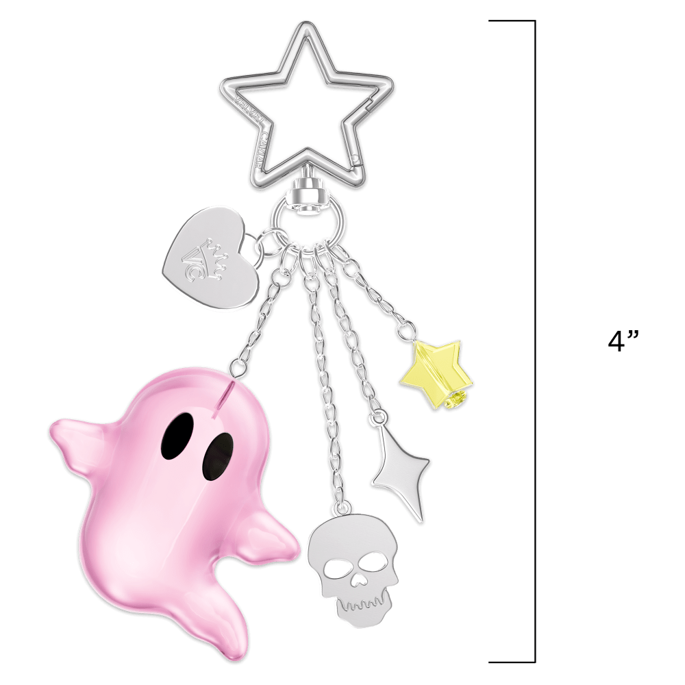 Wholesale cell phone accessory VELVET CAVIAR - Tech and Bag Charm - Pink Ghosted