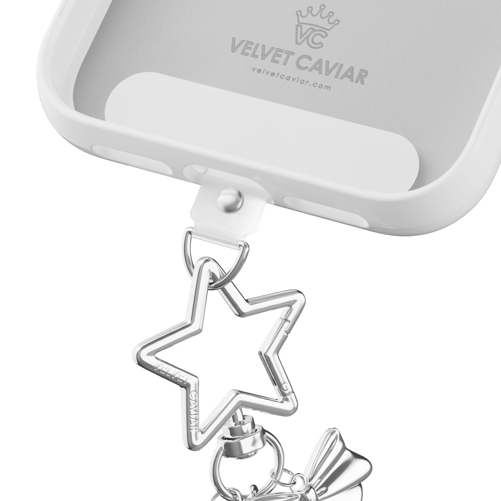 Wholesale cell phone accessory VELVET CAVIAR - Tech and Bag Charm - Pink Ghosted