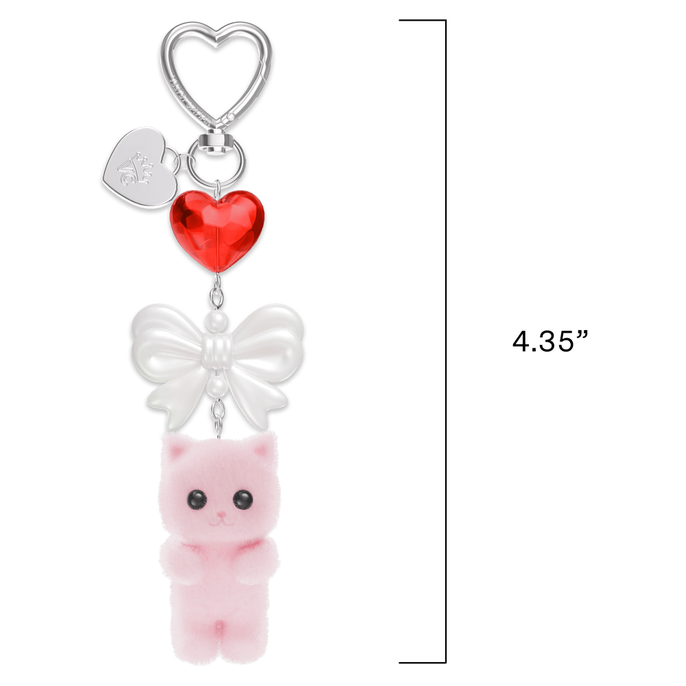 Wholesale cell phone accessory VELVET CAVIAR - Tech and Bag Charm - Pink Cat