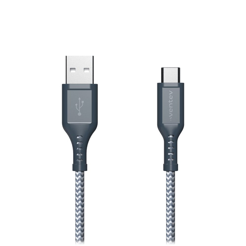 Wholesale cell phone accessory Ventev - High Speed USB A to USB C Braided Cable with 2x the