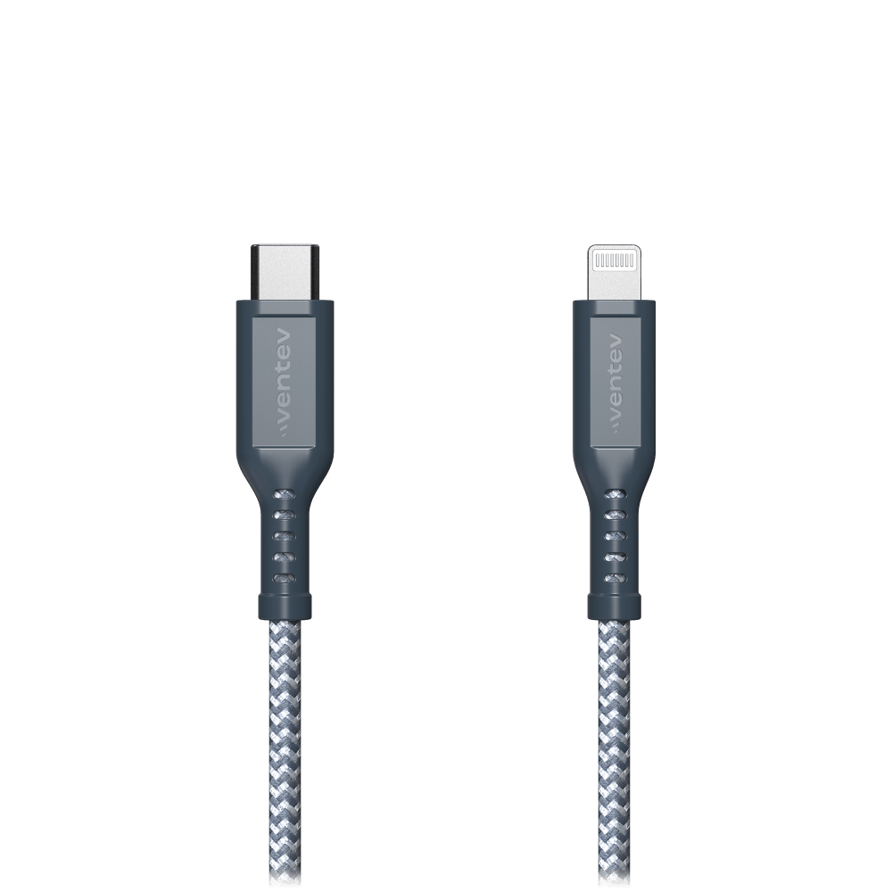 Wholesale cell phone accessory Ventev - High Speed USB C to Apple Lightning Braided Cable with