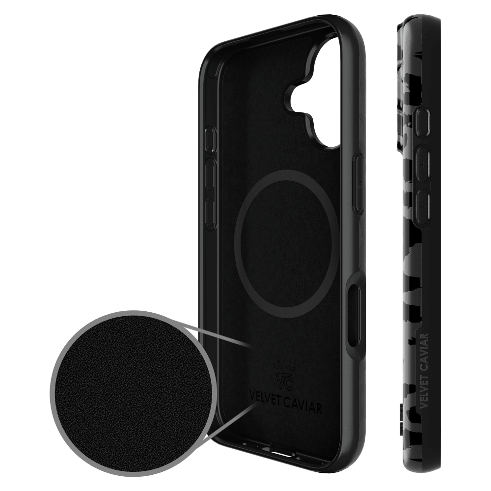 Wholesale cell phone accessory VELVET CAVIAR - MagSafe Case for Apple iPhone 17 - Black Leopard