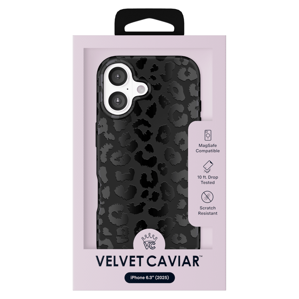 Wholesale cell phone accessory VELVET CAVIAR - MagSafe Case for Apple iPhone 17 - Black Leopard