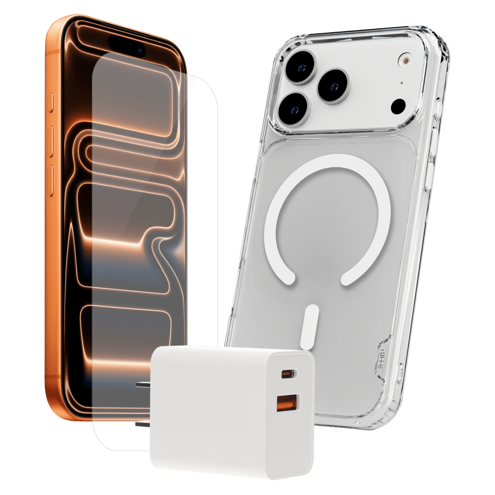 Wholesale cell phone accessory TUFF8 - Bundle (Includes Tempered Glass /  PD Wall Charger 35W