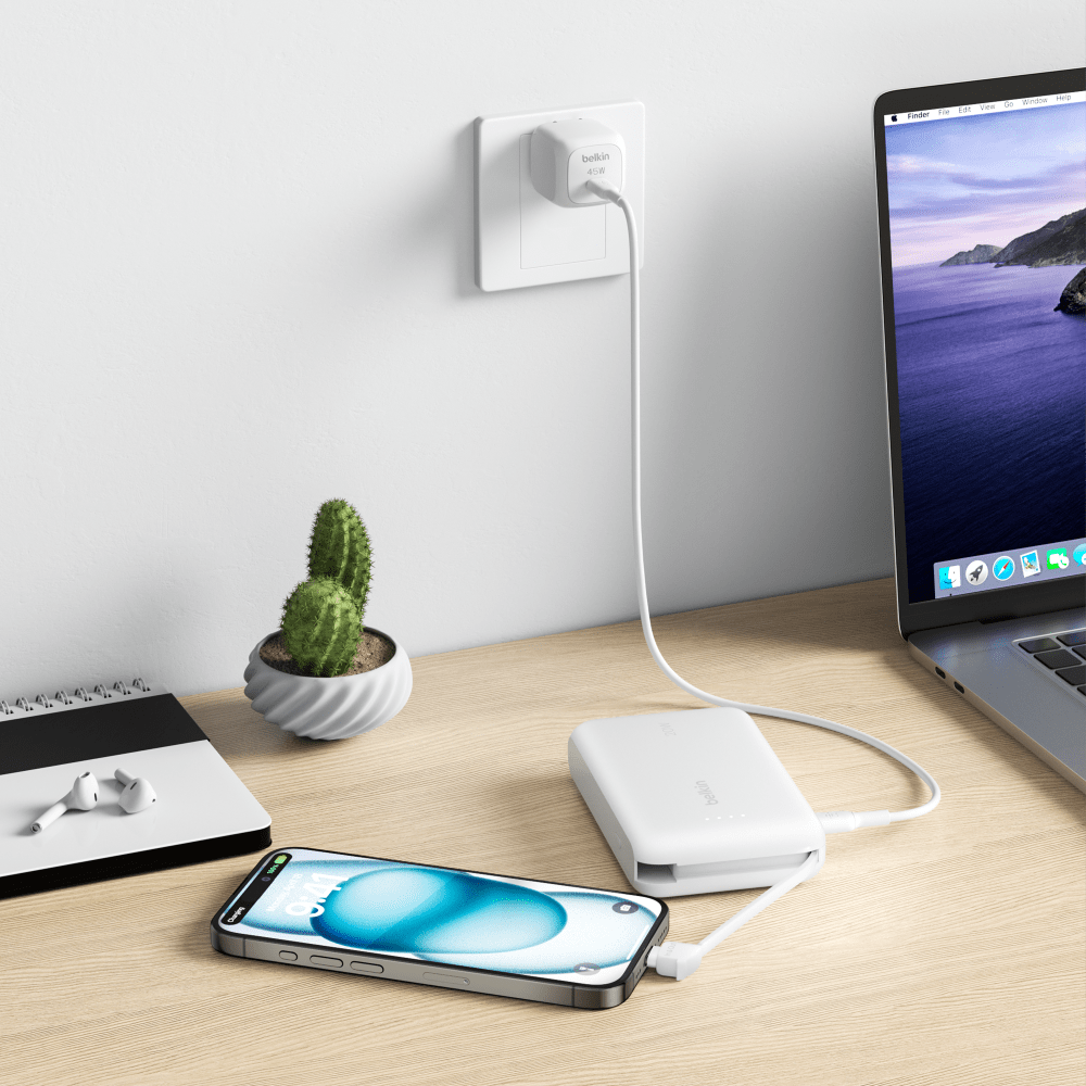 Wholesale cell phone accessory Belkin - BoostCharge Power Bank with Integrated Cable 10,000