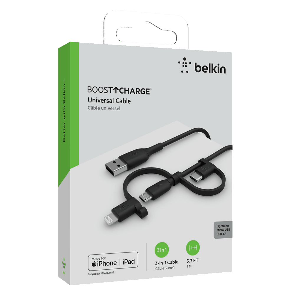 Wholesale cell phone accessory Belkin - Boost Charge Universal Cable 3ft - Black