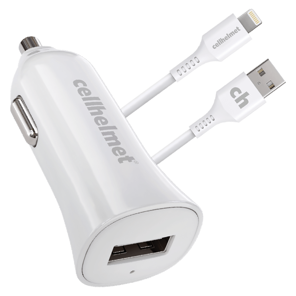 Wholesale cell phone accessory cellhelmet - Car Charger 2.4A with Apple Lightning Cable 3ft
