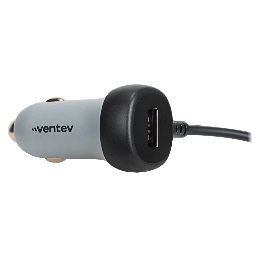 Wholesale cell phone accessory Ventev - 12W USB-A Car Charger with attached 15W USB-C Cord -