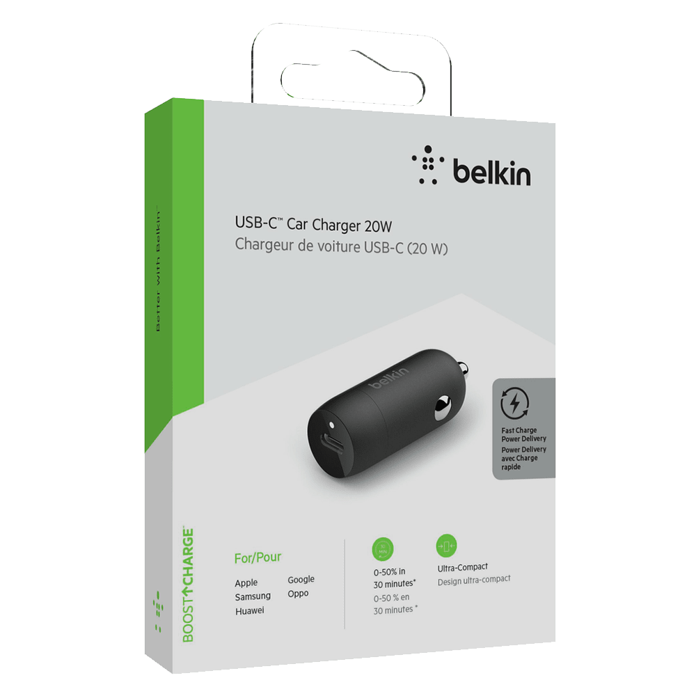 Wholesale cell phone accessory Belkin - Boost Charge USB C Car Charger 20W - Black