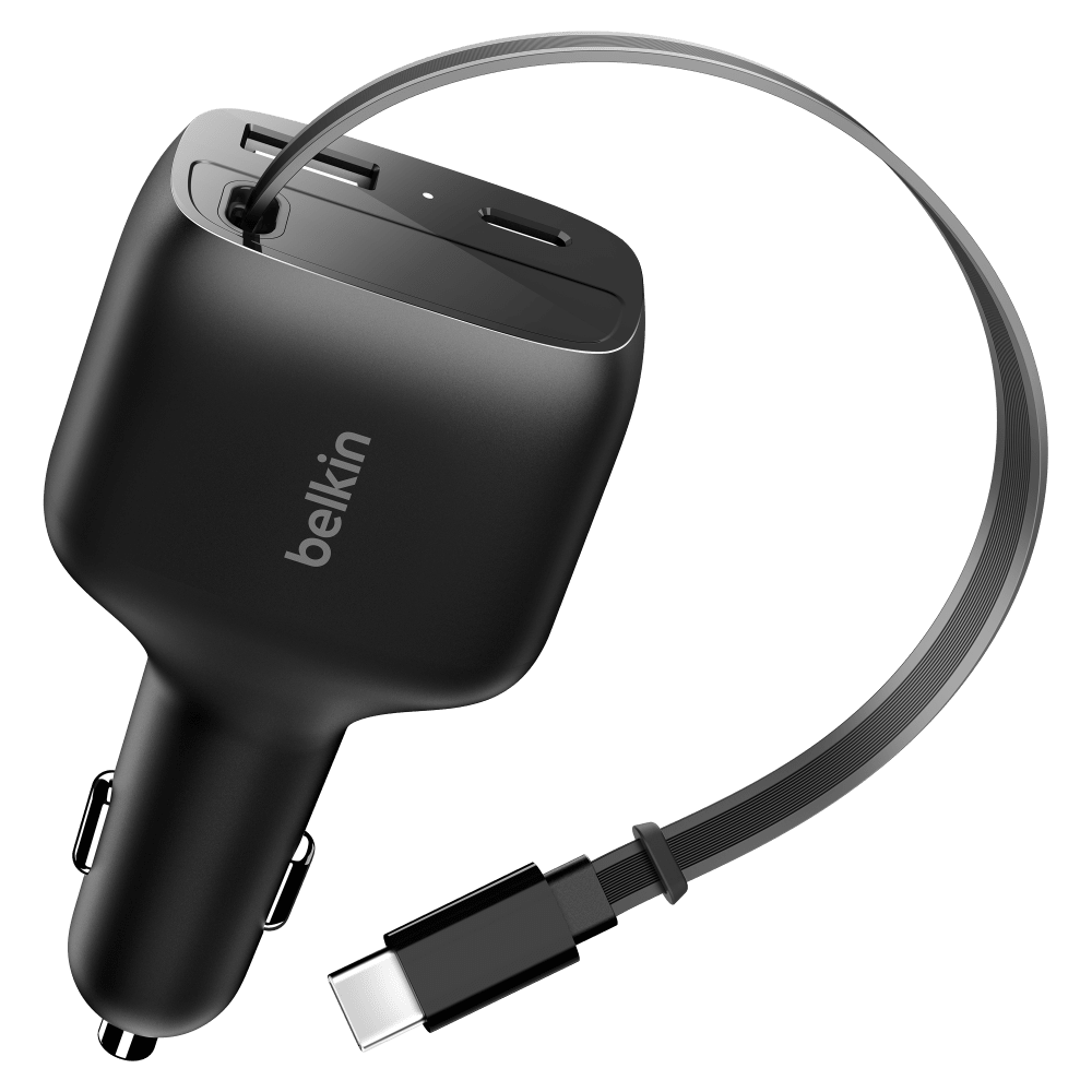 Wholesale cell phone accessory Belkin - BoostCharge Retractable Car Charger 75W - Black
