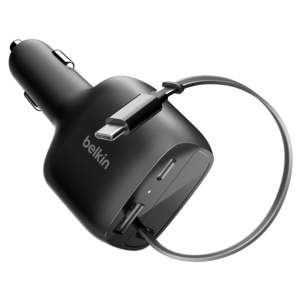 Wholesale cell phone accessory Belkin - BoostCharge Retractable Car Charger 75W - Black