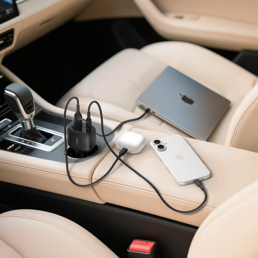 Wholesale cell phone accessory Belkin - BoostCharge Retractable Car Charger 75W - Black