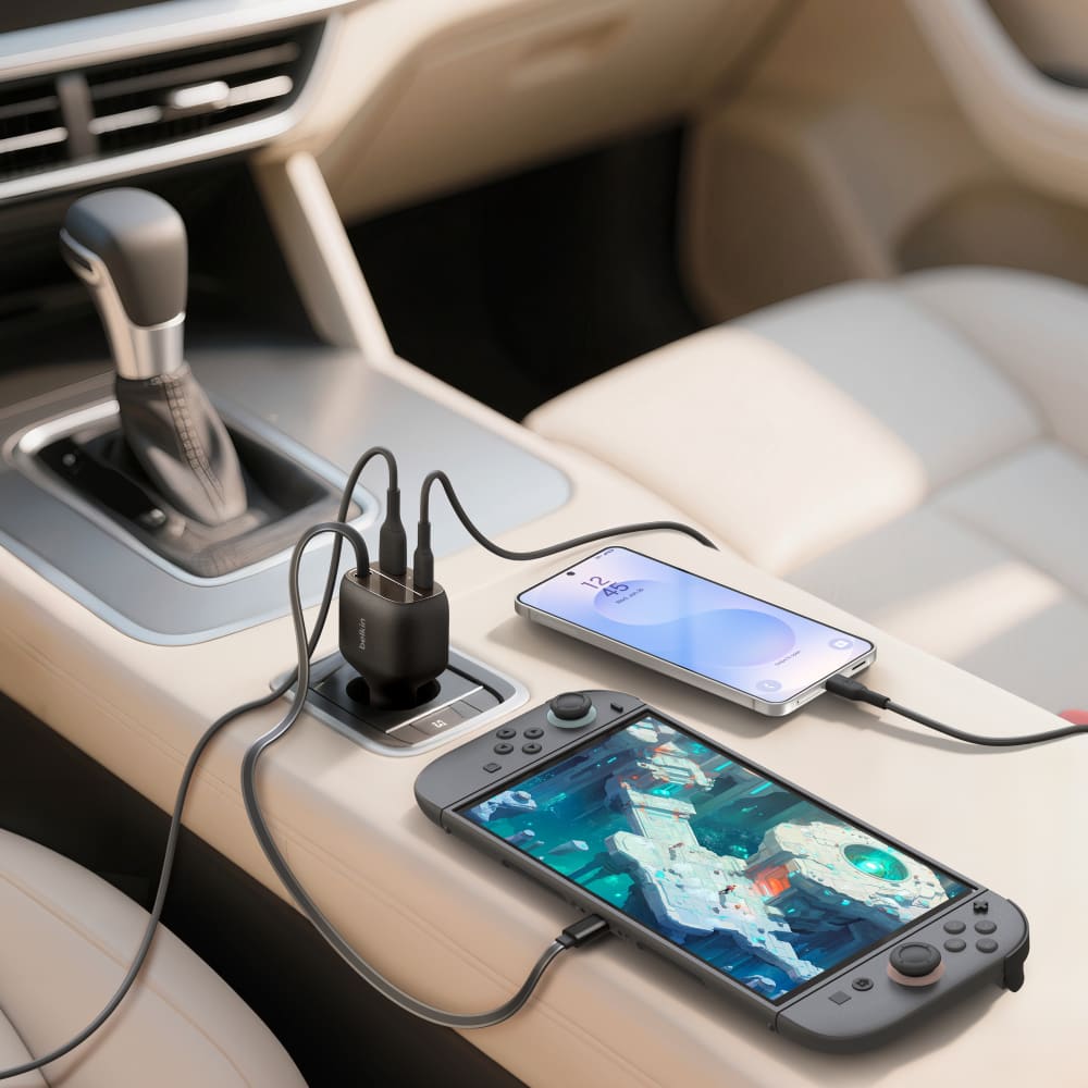 Wholesale cell phone accessory Belkin - BoostCharge Retractable Car Charger 75W - Black