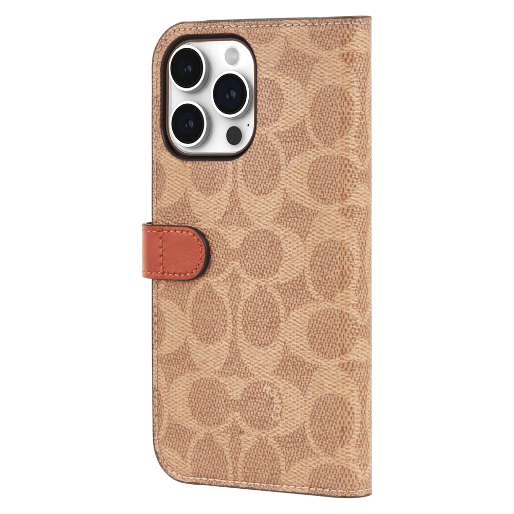 Wholesale cell phone accessory Coach - Folio Case for Apple iPhone 15 Pro Max - Signature C