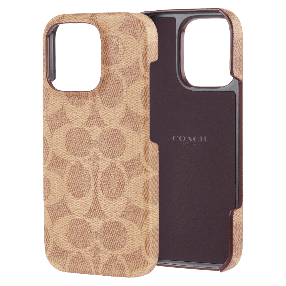 Wholesale cell phone accessory Coach - Slim Wrap Case for Apple iPhone 16 Pro - Signature Tan
