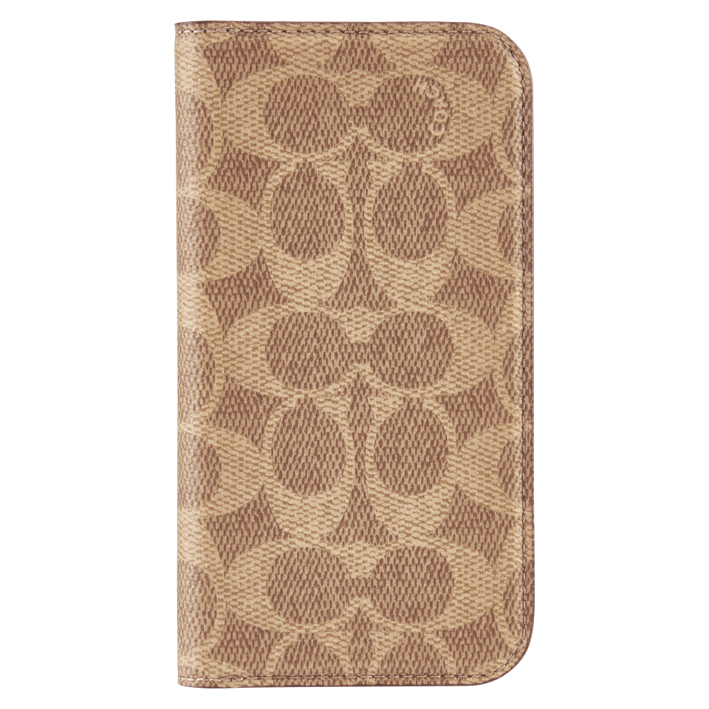 Wholesale cell phone accessory Coach - Folio Case for Apple iPhone 16 - Signature Tan