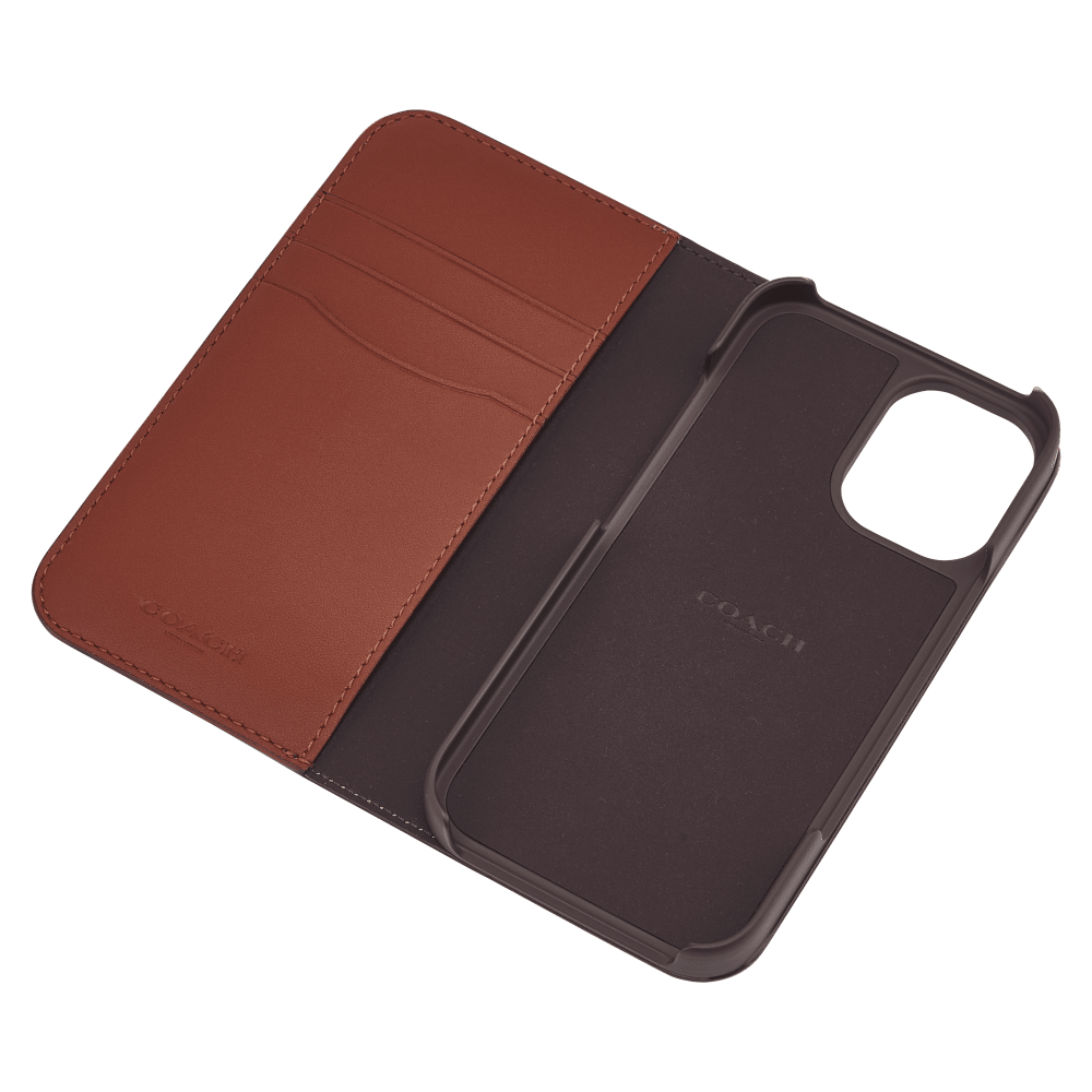 Wholesale cell phone accessory Coach - Folio Case for Apple iPhone 16 - Signature Tan