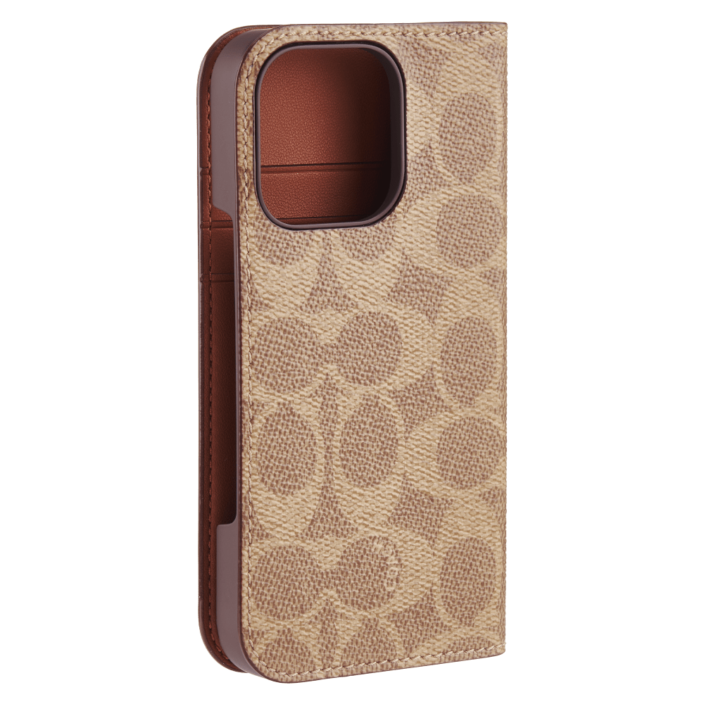 Wholesale cell phone accessory Coach - Folio Case for Apple iPhone 16 Pro - Signature Tan