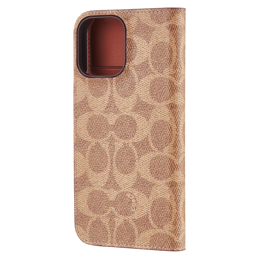 Wholesale cell phone accessory Coach - Folio Case for Apple iPhone 16 Pro Max - Signature Tan