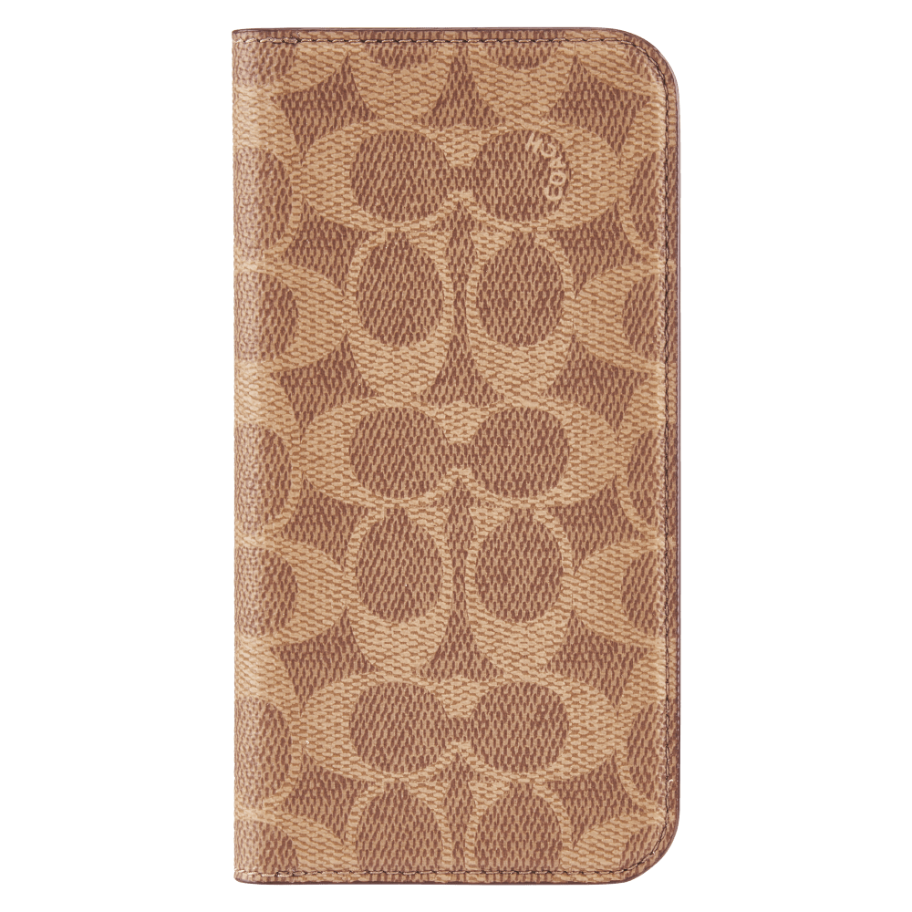 Wholesale cell phone accessory Coach - Folio Case for Apple iPhone 16 Pro Max - Signature Tan