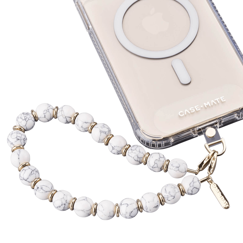 Wholesale cell phone accessory Case-Mate - Beaded Phone Wristlet - White Marble