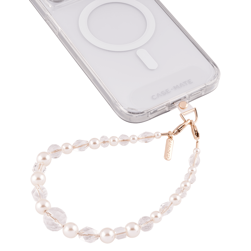 Wholesale cell phone accessory Case-Mate - Beaded Phone Wristlet - Crystal Pearl