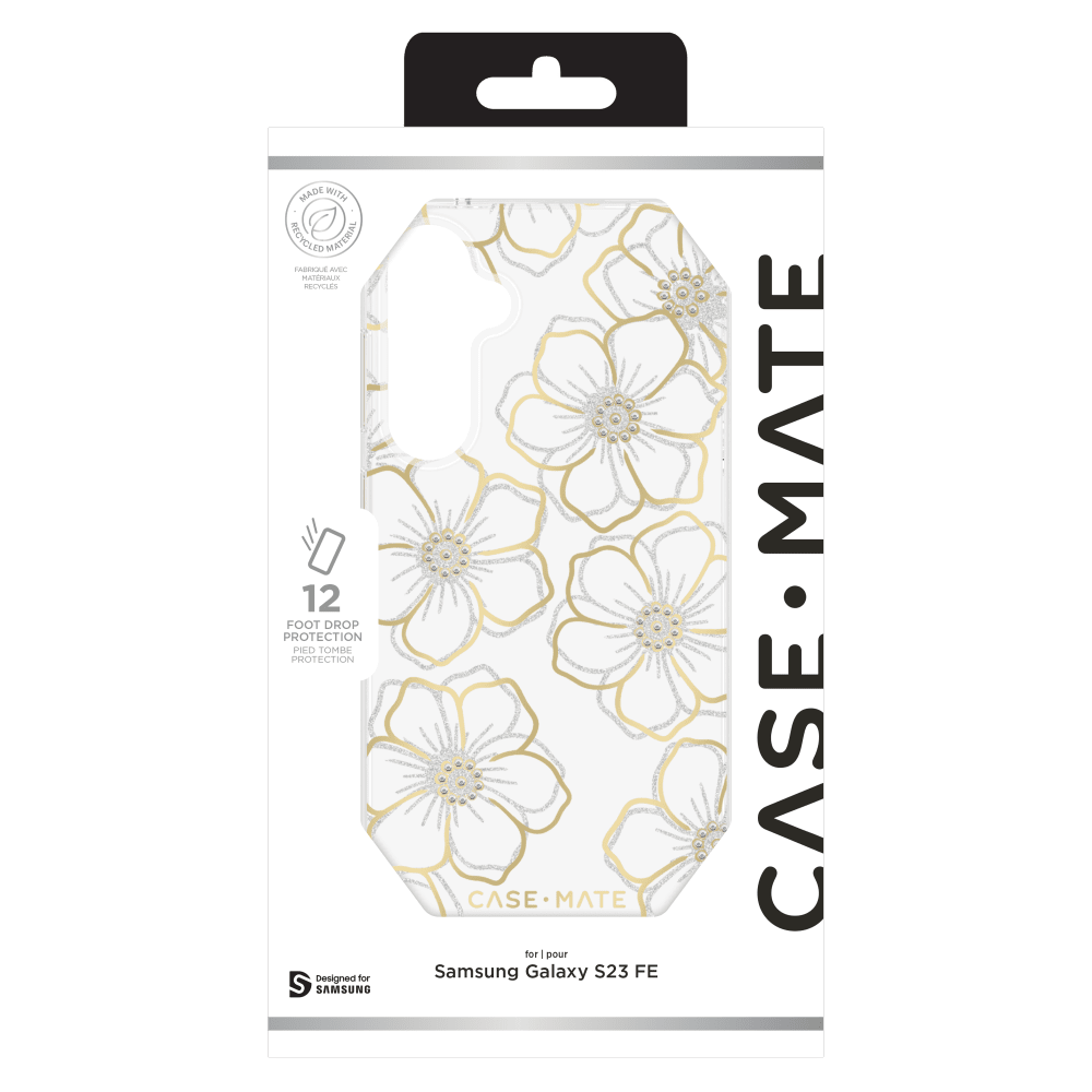 Wholesale cell phone accessory Case-Mate - Floral Gems Case for Samsung Galaxy S23 FE - Gold