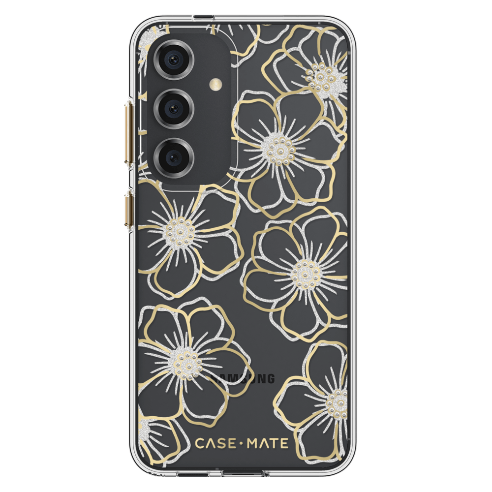 Wholesale cell phone accessory Case-Mate - Floral Gems Case for Samsung Galaxy S24 - Gold